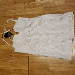 NWT Black Collection white floral party dress sz small